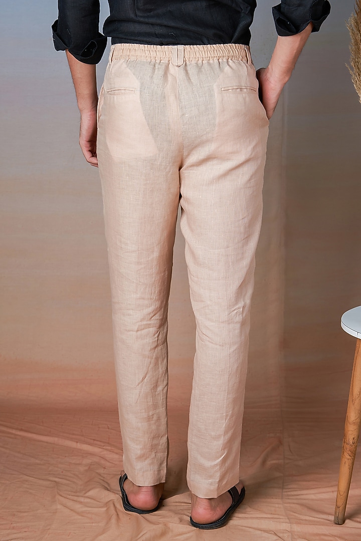 Swiss Coffee Pure Linen Pants by House of Cultura at Pernia's Pop Up Shop