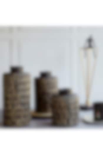 Black Lightwood Vases (Set of 3) by H2H at Pernia's Pop Up Shop