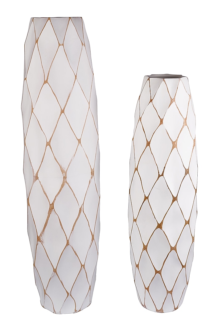 White Lightwood Vases (Set of 2) by H2H at Pernia's Pop Up Shop