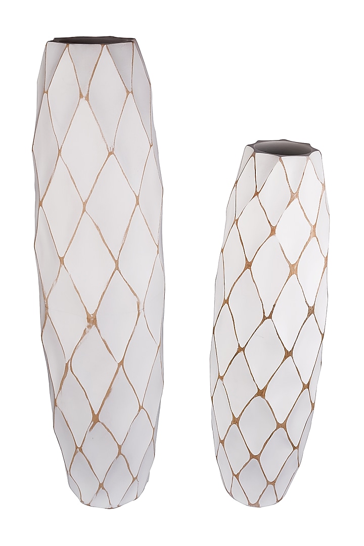 White Lightwood Vases (Set of 2) by H2H at Pernia's Pop Up Shop
