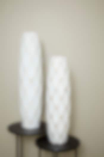 White Lightwood Vases (Set of 2) by H2H at Pernia's Pop Up Shop