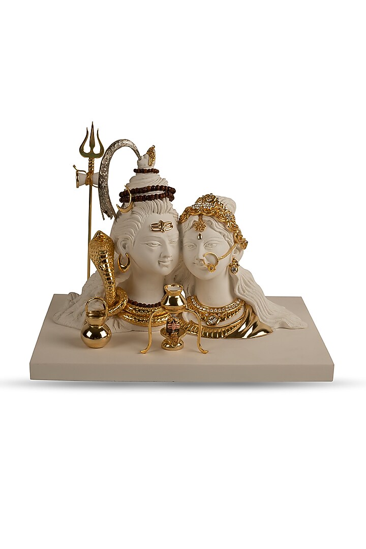 White & Gold Shiv Parvati Sculpture by H2H at Pernia's Pop Up Shop