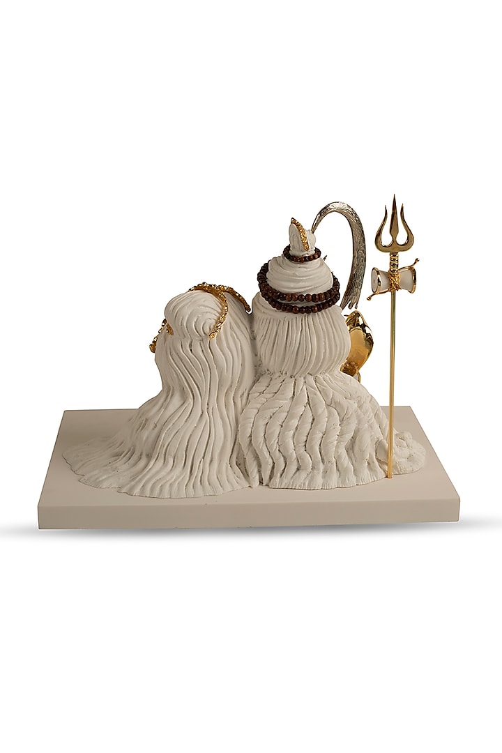 White & Gold Shiv Parvati Sculpture by H2H at Pernia's Pop Up Shop