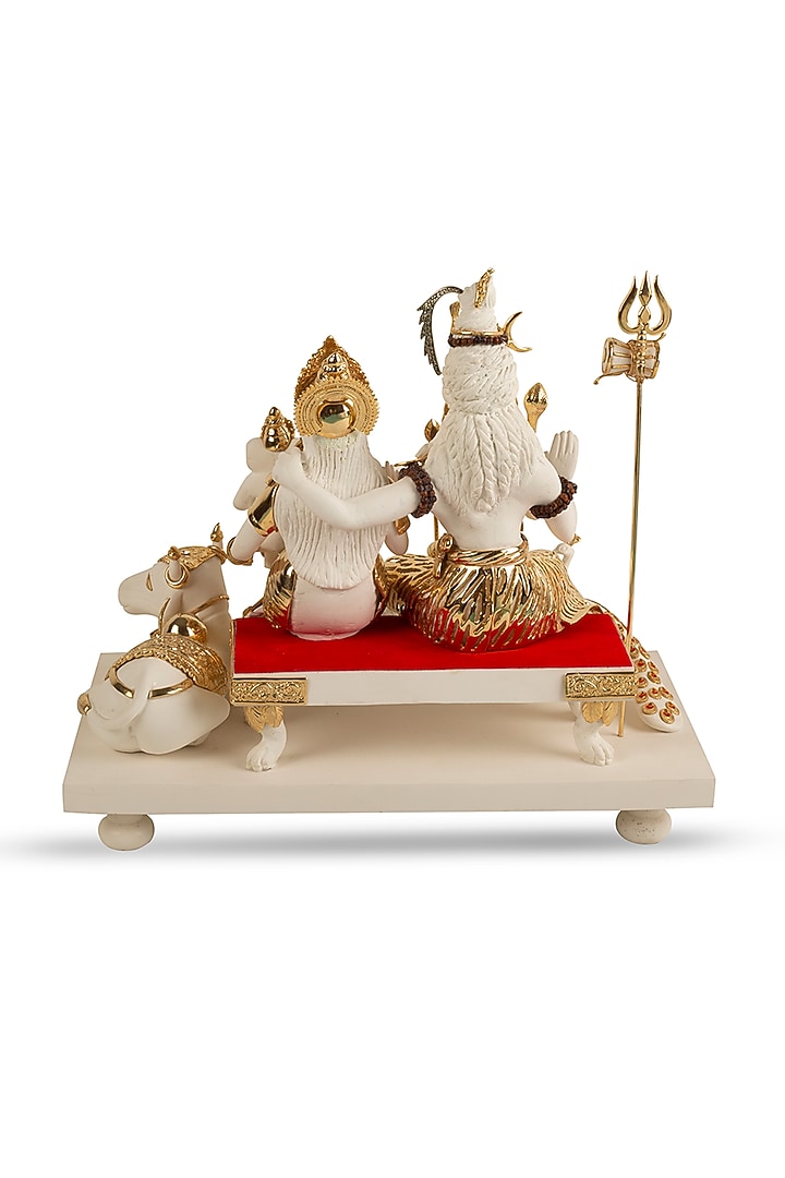 White & Gold Lord Shiva Nandi Sculpture by H2H at Pernia's Pop Up Shop