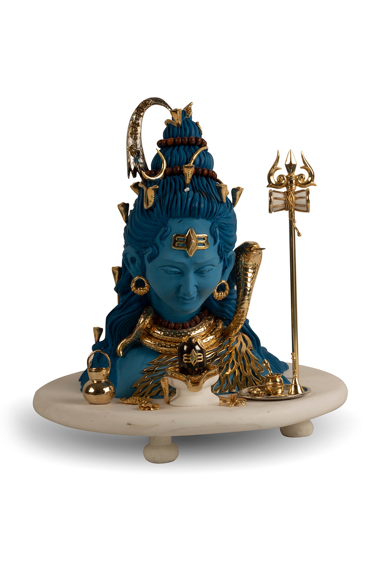 Blue, Gold & White Lord Shiva Sculpture Design by H2H at Pernia's