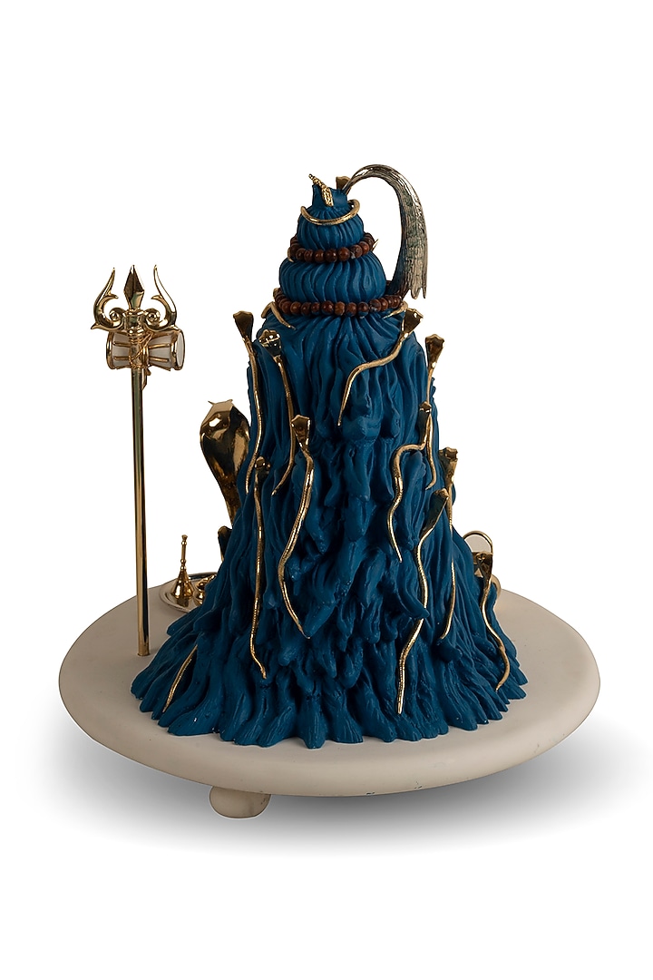 Blue, Gold & White Lord Shiva Sculpture by H2H at Pernia's Pop Up Shop