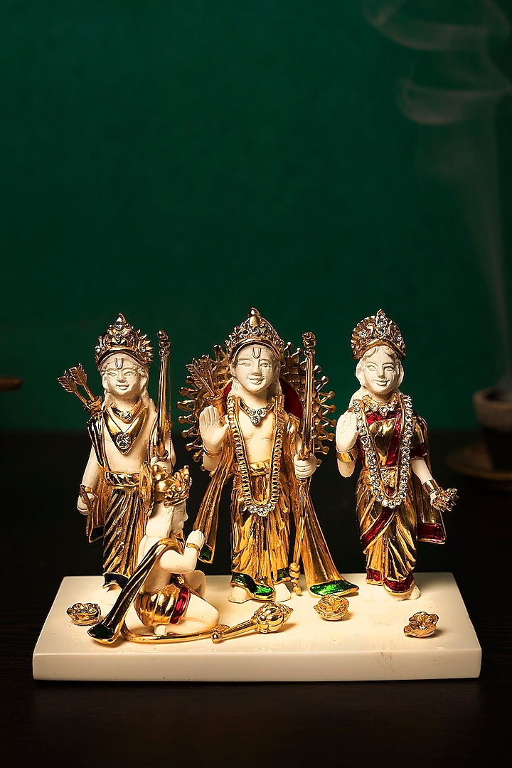 White & Gold Ram Darbar Sculpture by H2H