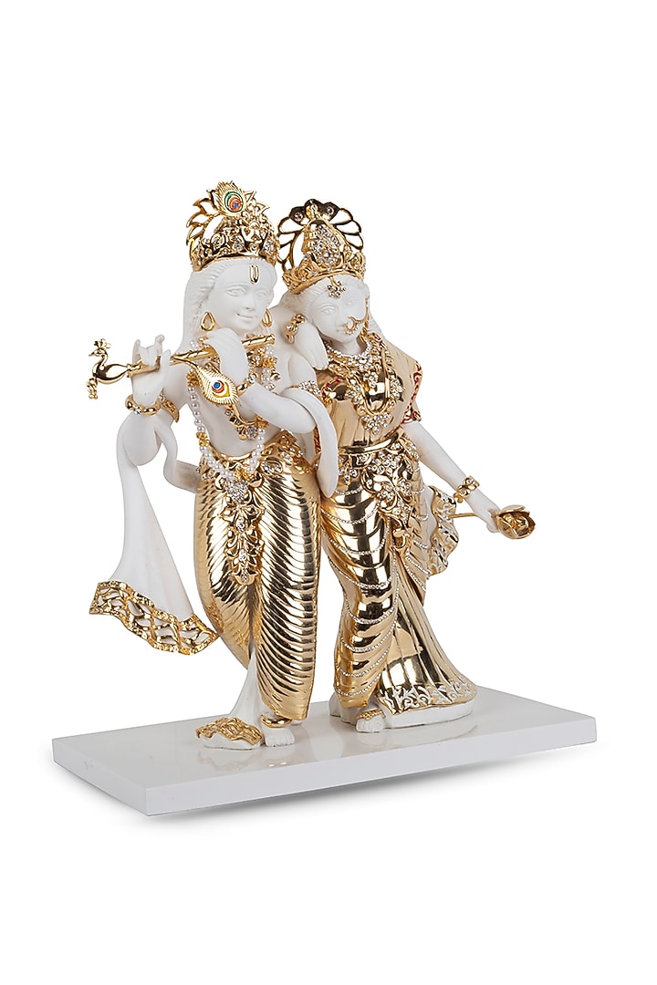 White & Gold Radha Krishna Sculpture by H2H at Pernia's Pop Up Shop