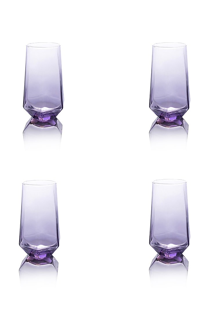 Purple Angular Glass (Set of 4) by H2H at Pernia's Pop Up Shop