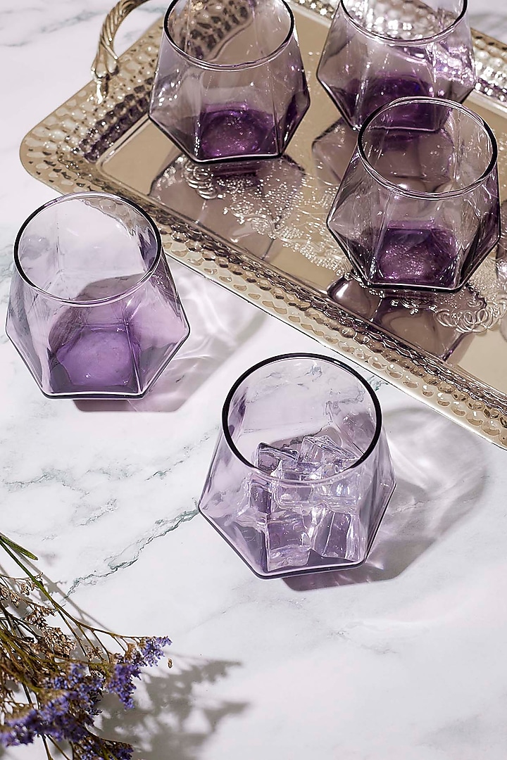 Purple Angular Glass (Set of 6) by H2H