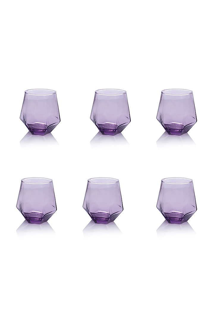 Purple Angular Glass (Set of 6) by H2H at Pernia's Pop Up Shop