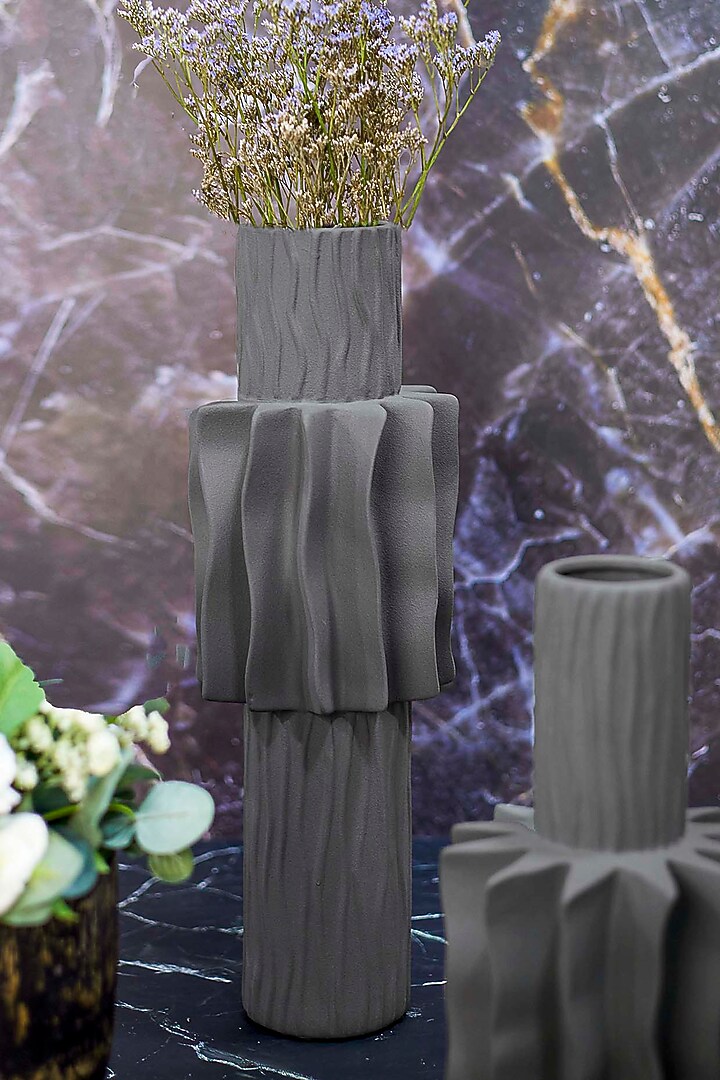Grey Ceramic Vase by H2H at Pernia's Pop Up Shop