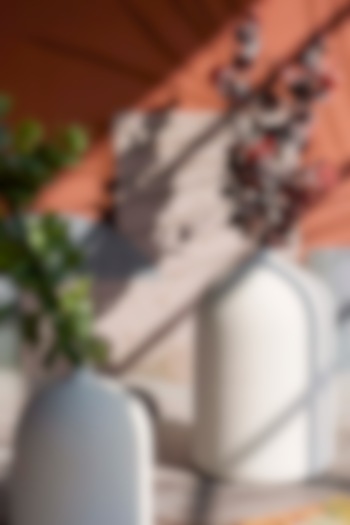 White Wooden Vase by H2H at Pernia's Pop Up Shop