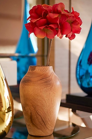 Brown Wooden Vase by H2H