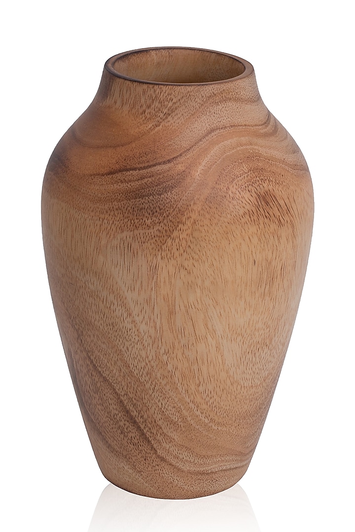 Brown Wooden Vase by H2H at Pernia's Pop Up Shop