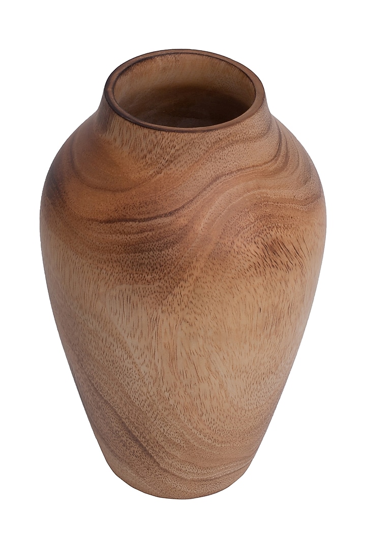 Brown Wooden Vase by H2H at Pernia's Pop Up Shop