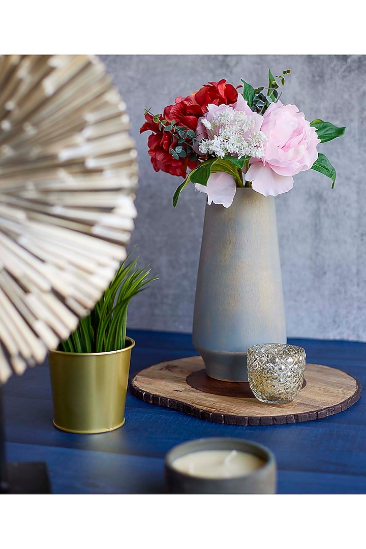 Grey Wooden Vase by H2H at Pernia's Pop Up Shop