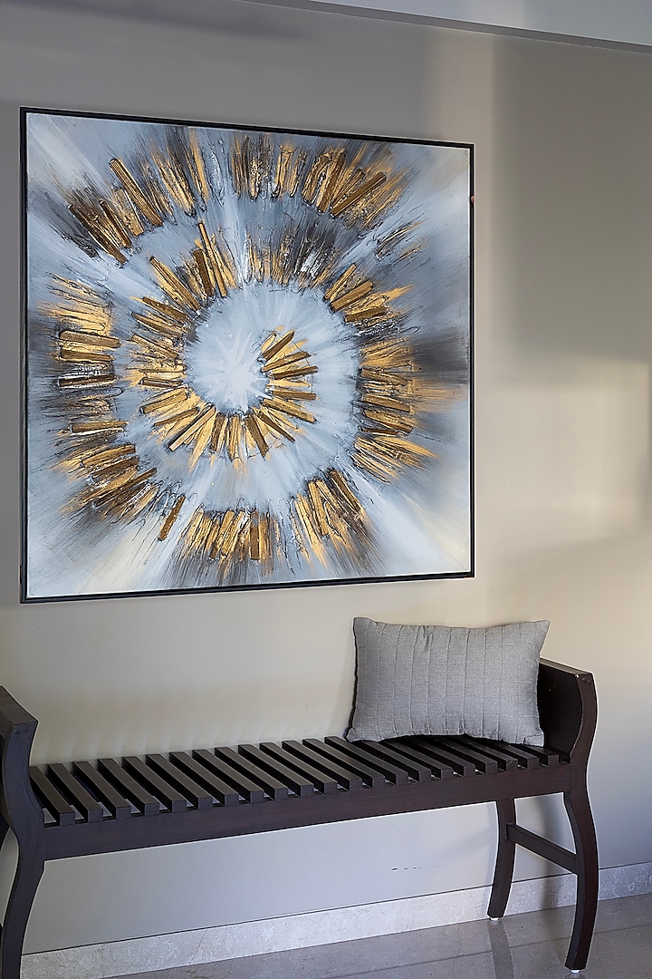 Gold Canvas Painting by H2H
