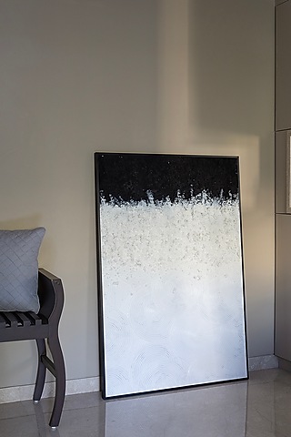 Black & White Canvas Painting by H2H