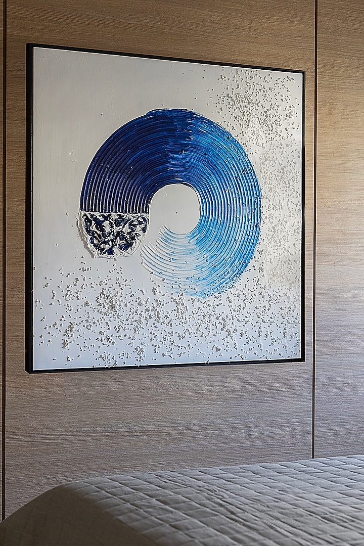 Blue & White Canvas Painting by H2H
