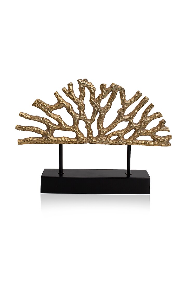 Gold Metal & Wooden Sculpture by H2H at Pernia's Pop Up Shop