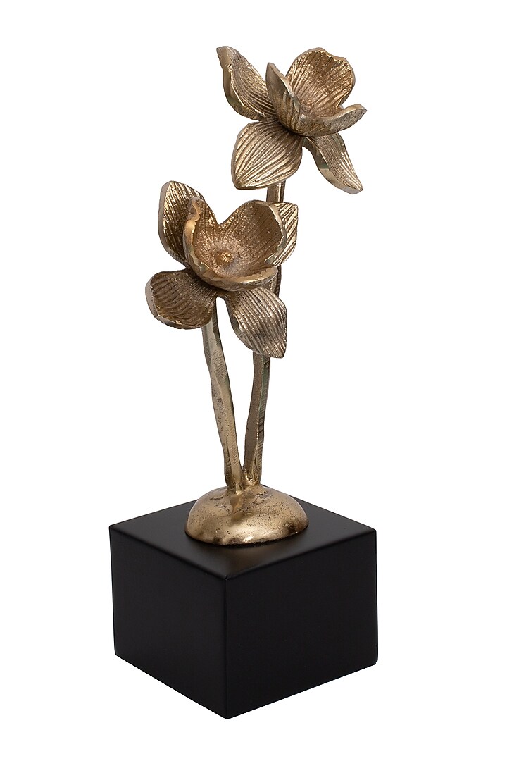 Gold Metal Handcrafted Dual Flower Sculupture by H2H at Pernia's Pop Up Shop