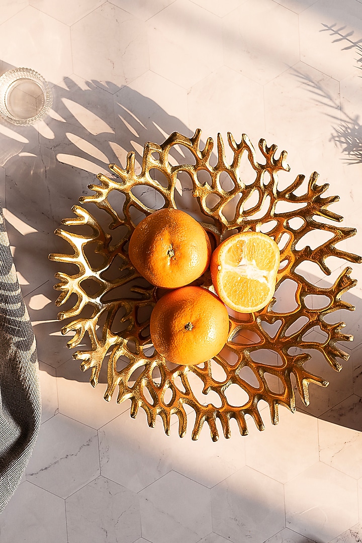 Gold Metal Twigs Entwined Fruit Bowl by H2H at Pernia's Pop Up Shop