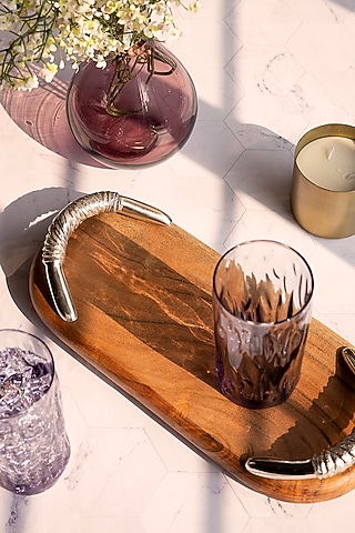Brown Wooden Serving Platter by H2H