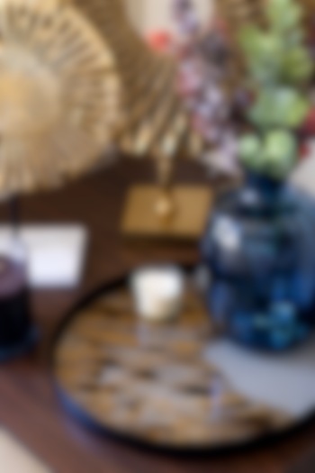 Gold & Grey Glass Round Serving Tray by H2H at Pernia's Pop Up Shop