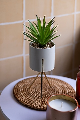 Green Polyester Artificial Sisal Succulent Bonsai Plant by H2H