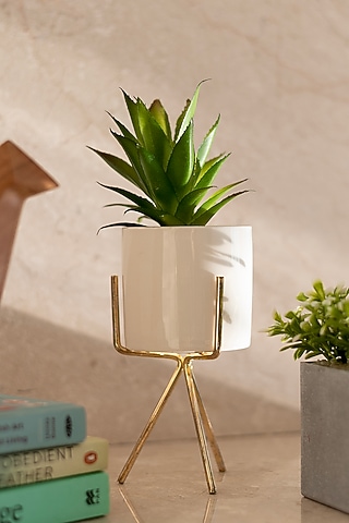 Green Polyester Artificial Century Succulent Bonsai Plant by H2H