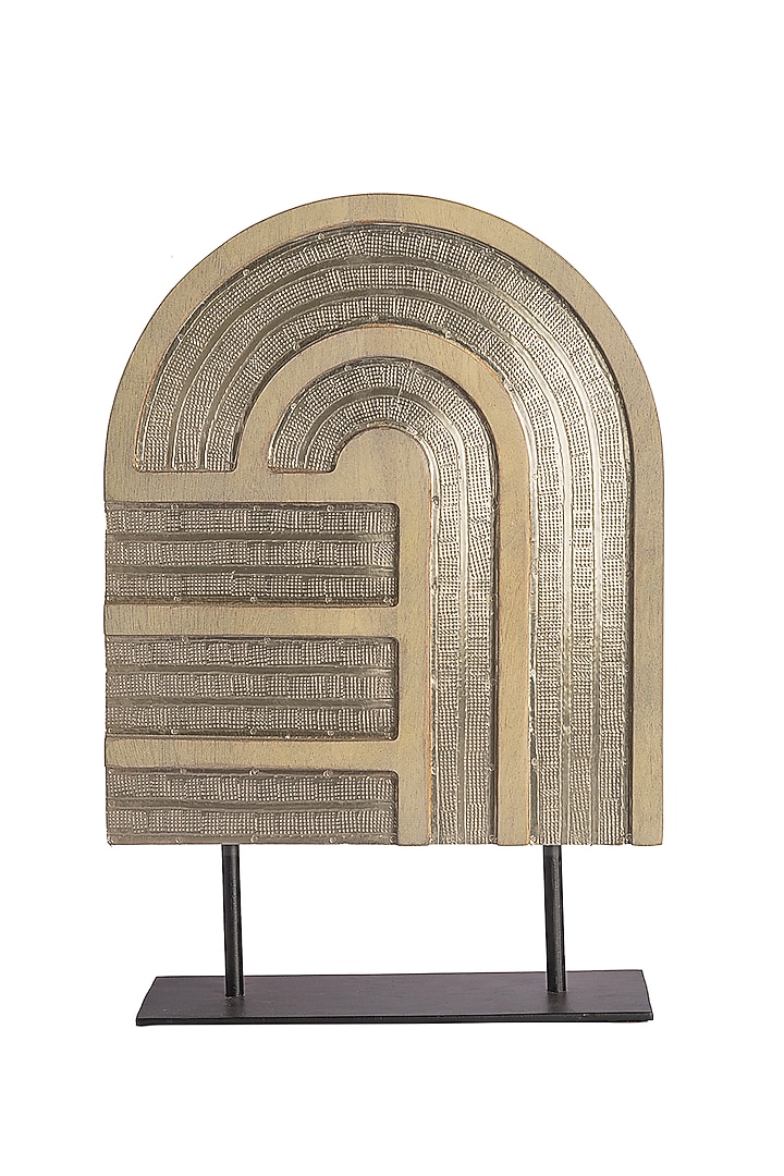 Beige Wooden Sculpture by H2H at Pernia's Pop Up Shop