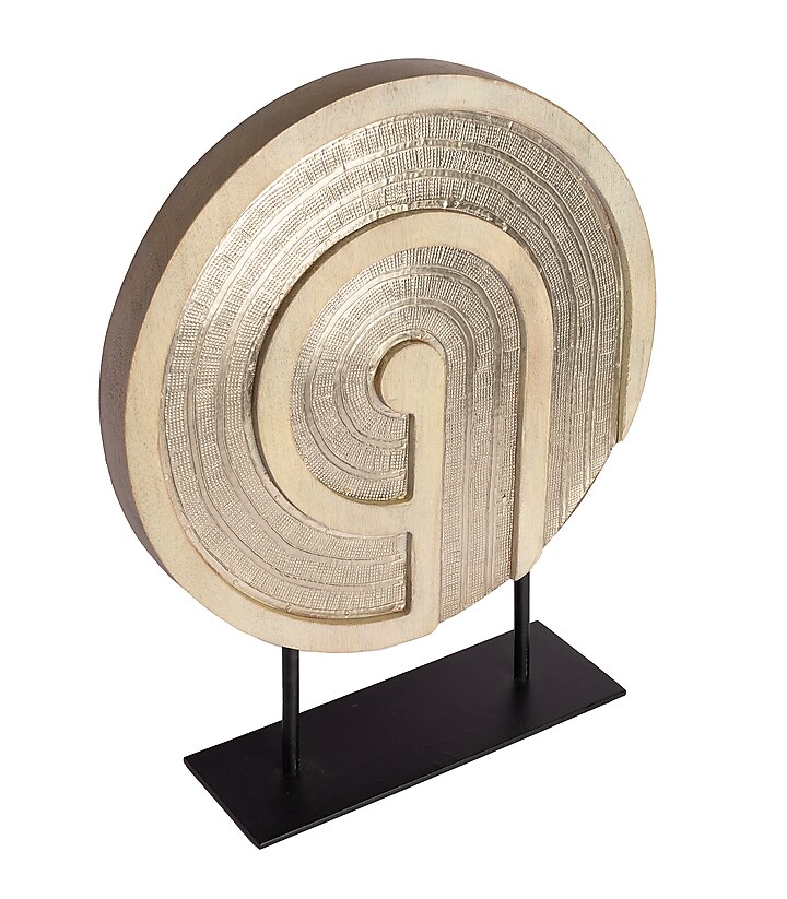 Beige Wooden Sculpture by H2H at Pernia's Pop Up Shop