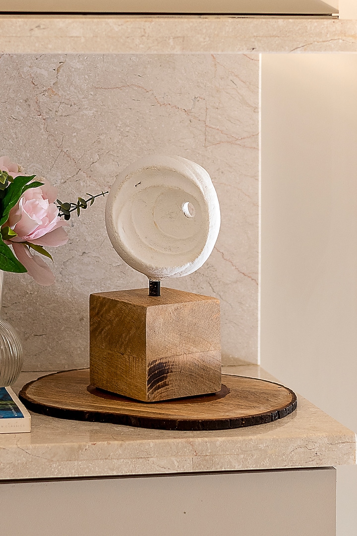 White Paper Mache Hemisphere Sculpture by H2H at Pernia's Pop Up Shop