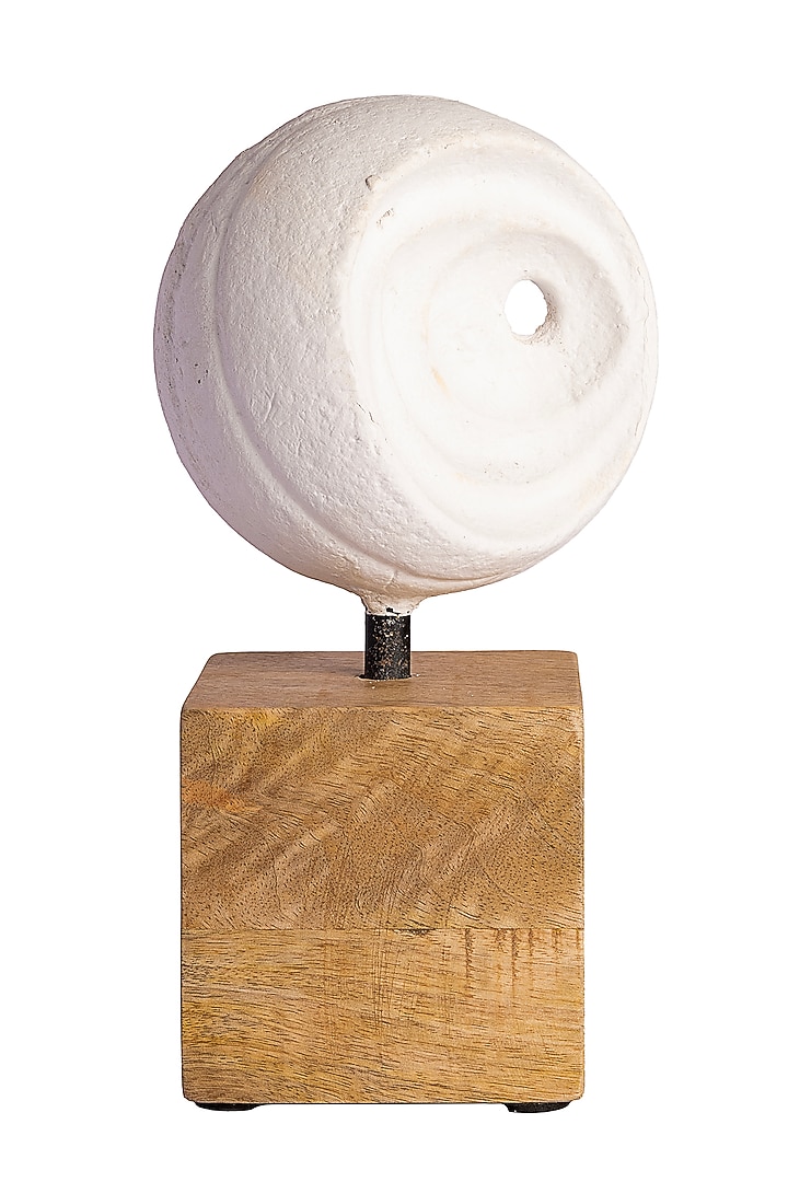 White Paper Mache Hemisphere Sculpture by H2H at Pernia's Pop Up Shop