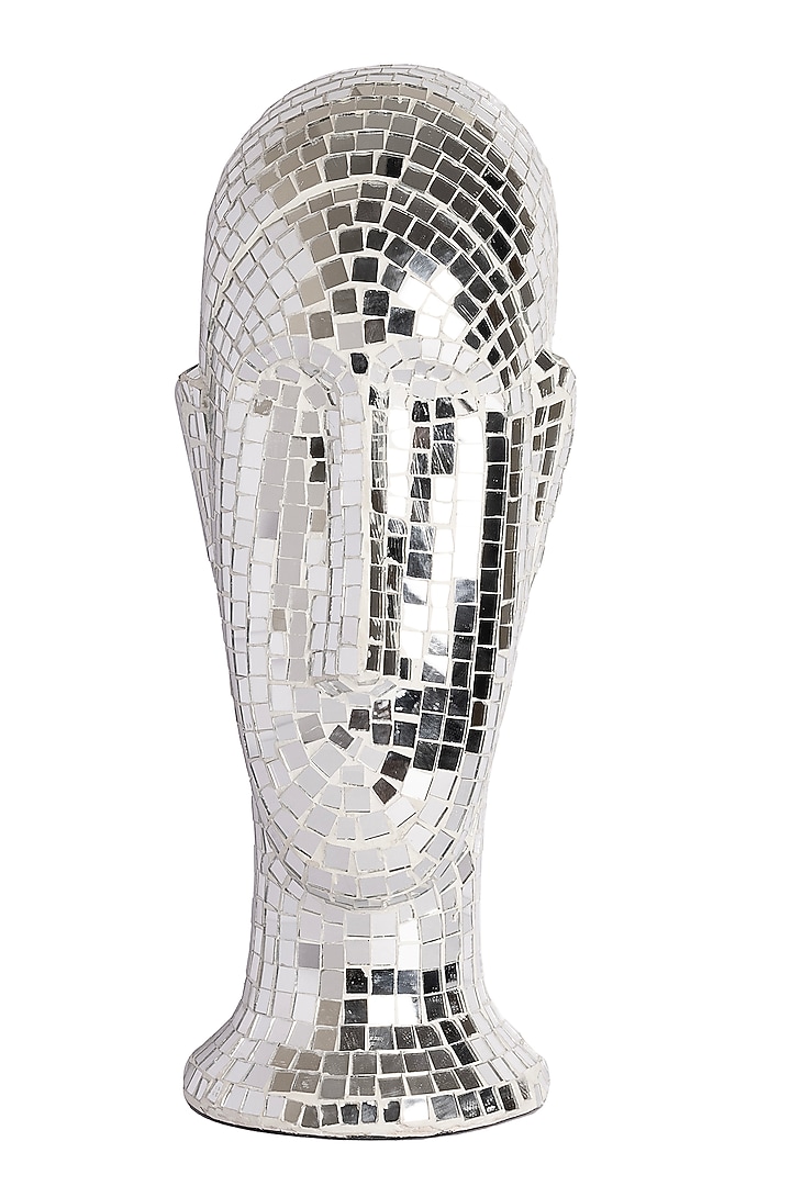 Silver Paper Mache Human Head Sculpture by H2H at Pernia's Pop Up Shop