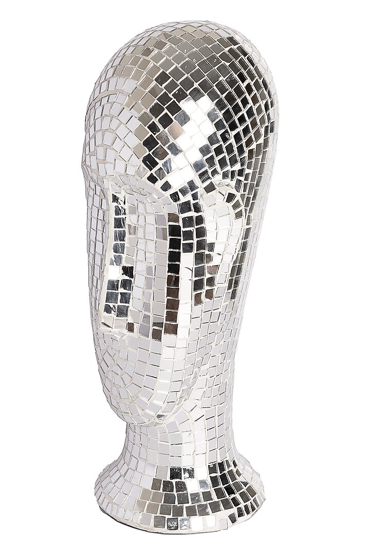 Silver Paper Mache Human Head Sculpture by H2H at Pernia's Pop Up Shop