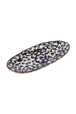 Blue Garden Ceramic Platter  by H2H