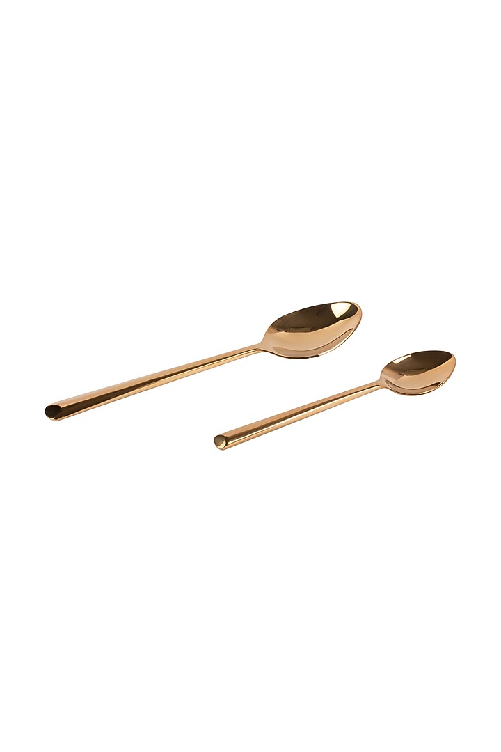 Gold Finish Spoon Set (Set of 4) by H2H at Pernia's Pop Up Shop