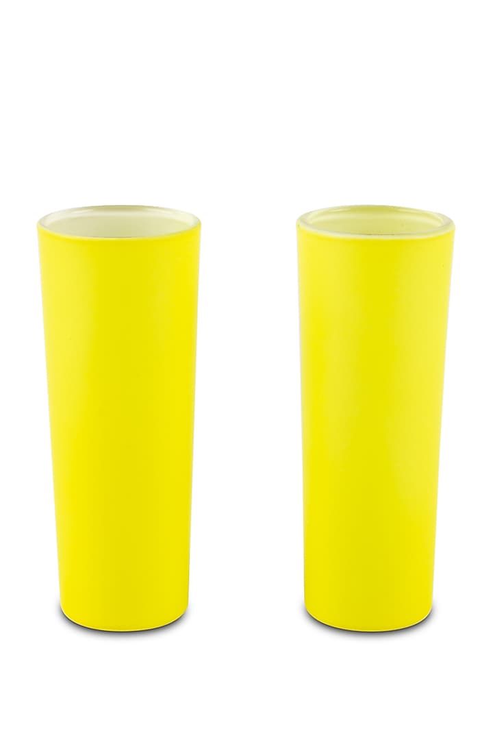 Bright Yellow Tequila Shot Glasses (Set of 2) by H2H at Pernia's Pop Up Shop