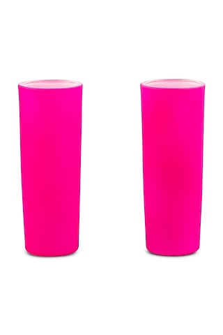 Bright Pink Tequila Shot Glasses (Set of 2) by H2H
