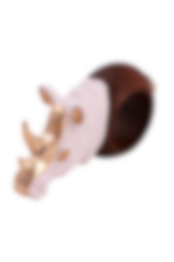 White & Gold Wood Elephant Rhino Ring by H2H at Pernia's Pop Up Shop