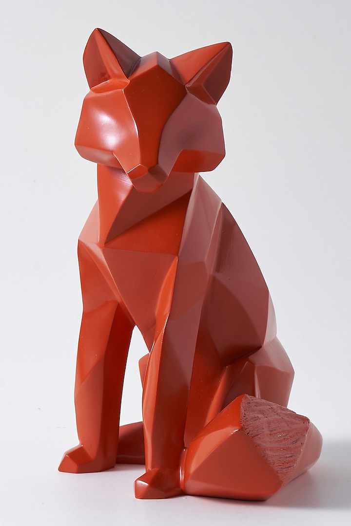 Red Fiber Geometric Fox Sculpture by H2H at Pernia's Pop Up Shop