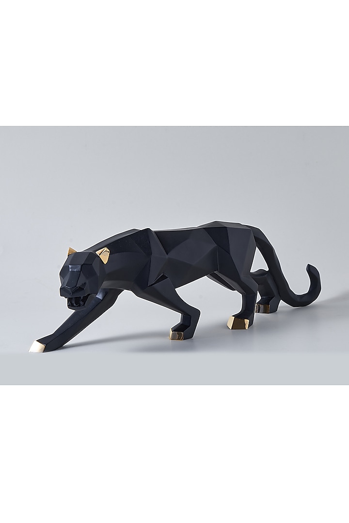 Black Fiber Panther Sculpture by H2H