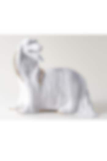 White Fiber Afghan Hound Sculpture by H2H