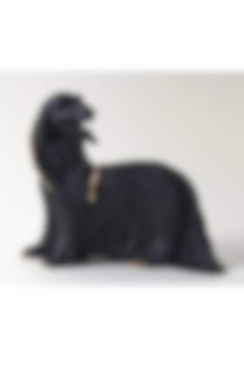 Black Fiber Afghan Hound Sculpture by H2H
