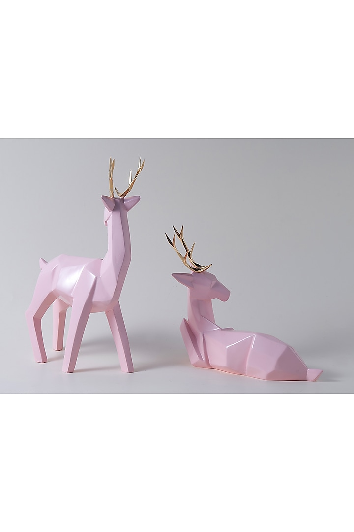 Pink Fiber Deer Antlers (Set of 2) by H2H