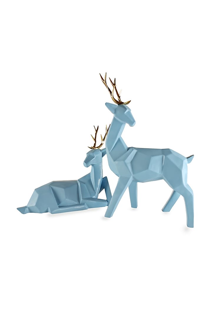Blue Fiber Deer Antlers (Set of 2) by H2H