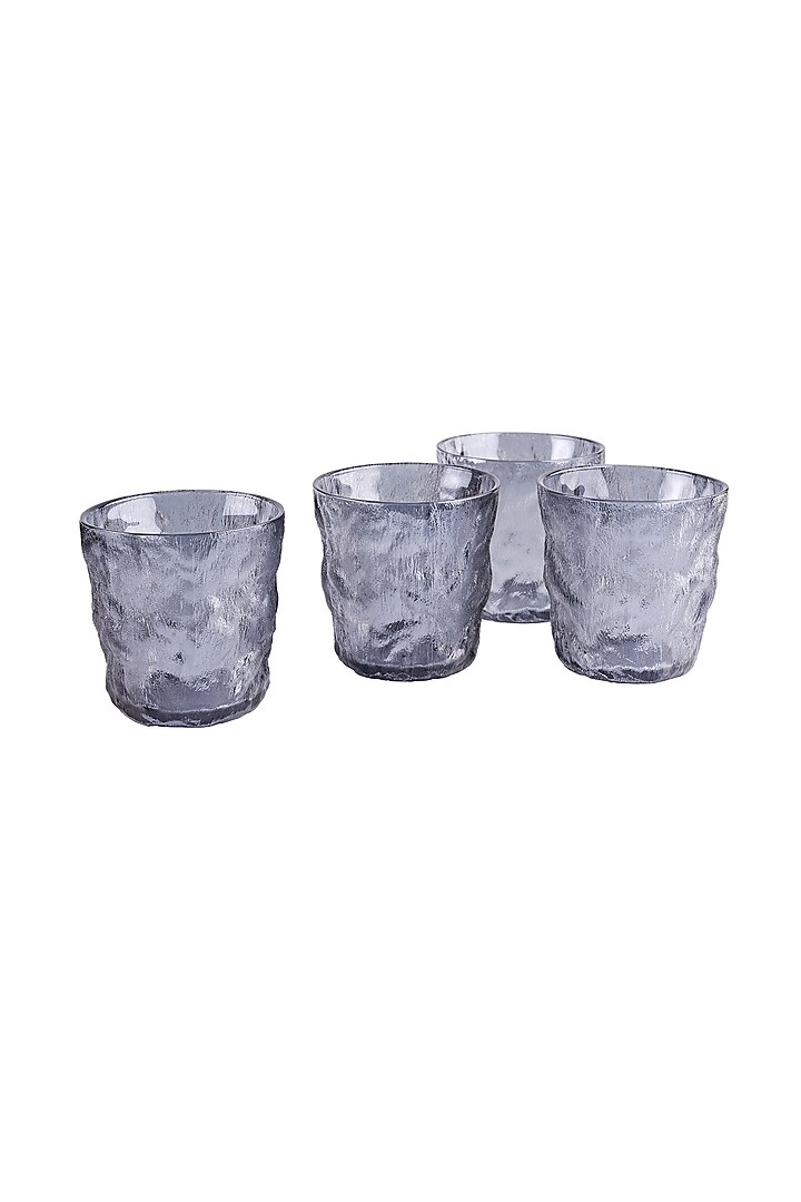 Grey Frost Finished Glasses (Set Of 4) by H2H at Pernia's Pop Up Shop