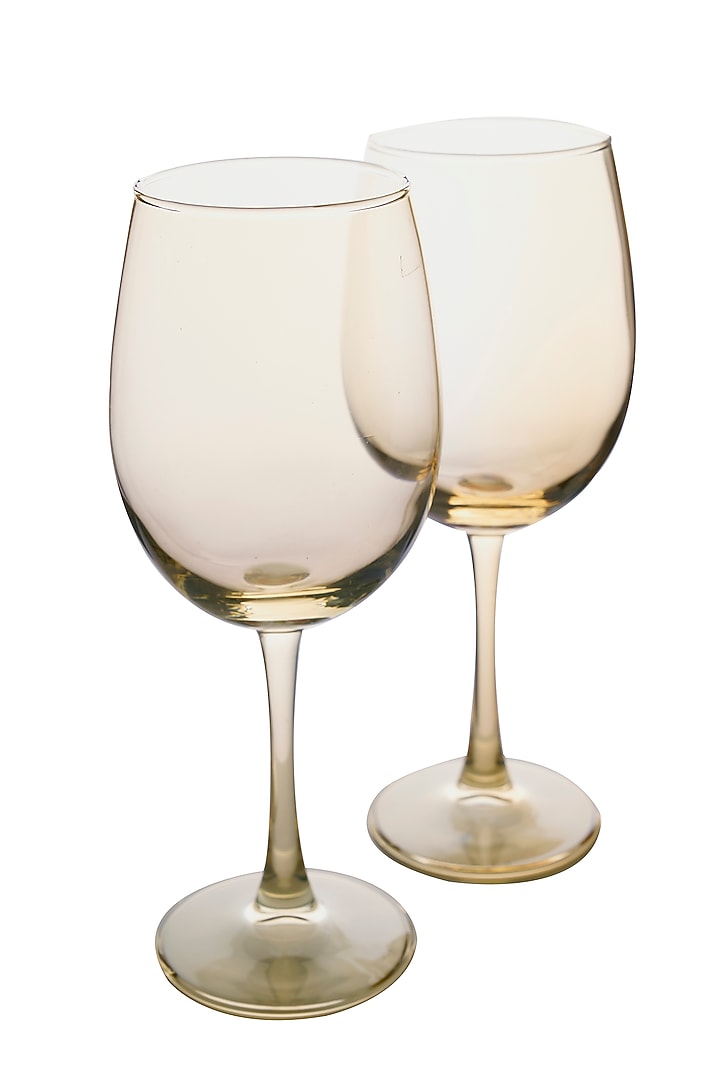 Gold Wine Globular Glasses (Set Of 2) by H2H at Pernia's Pop Up Shop